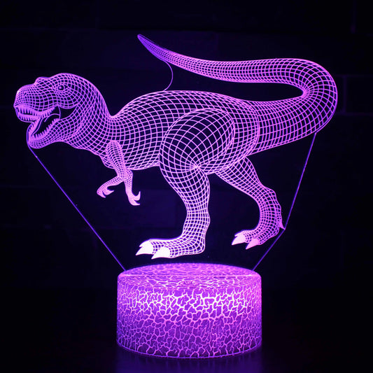 Veilleuse Dinosaure 3D Colorée - Lumière Apaisante et Fun