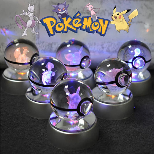 Veilleuse Boule de Cristal Pokémon Argentée 2 - Lumière Unique